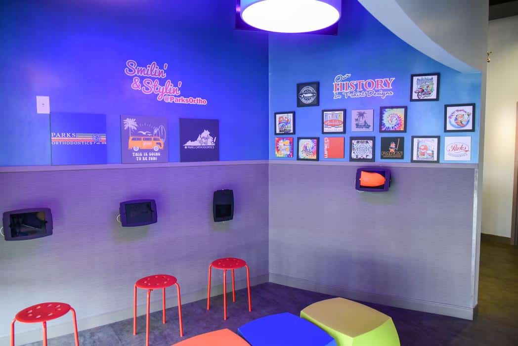 Parks Office May 23-38 kid-friendly waiting room Parks Orthodontics welcoming office
