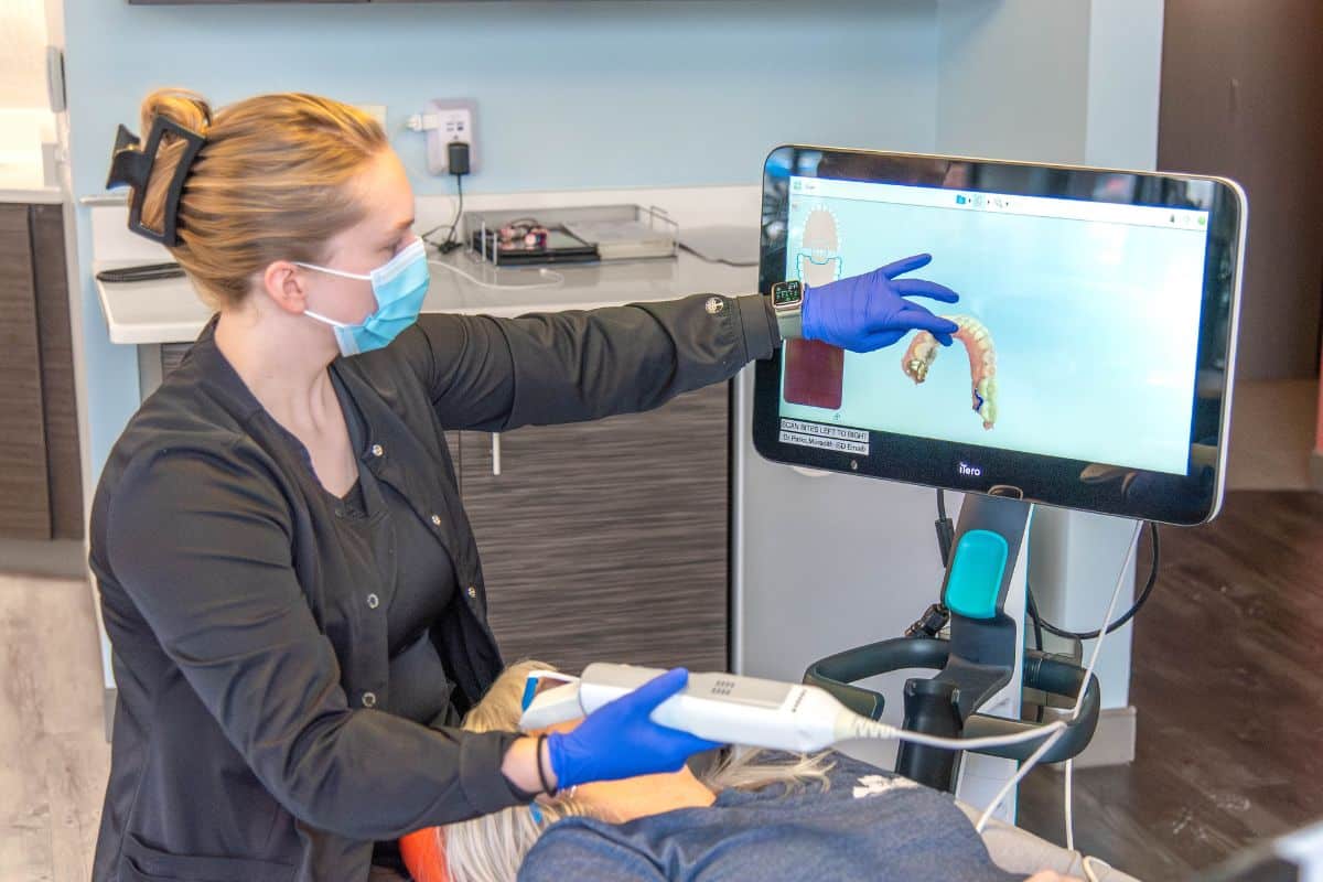 iTero Scanner for Invisalign at Parks Orthodontics Dental hygienist using iTero scanner for Invisalign treatment