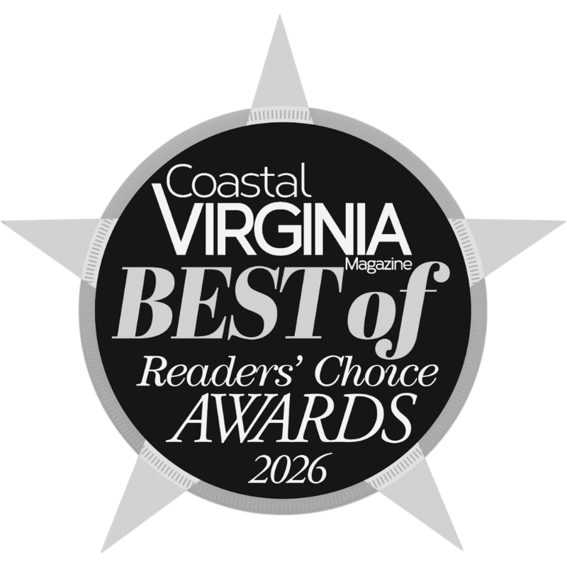 Coastal Virginia Magazine 2026 Best of Readers’ Choice Award badge for Parks Orthodontics.